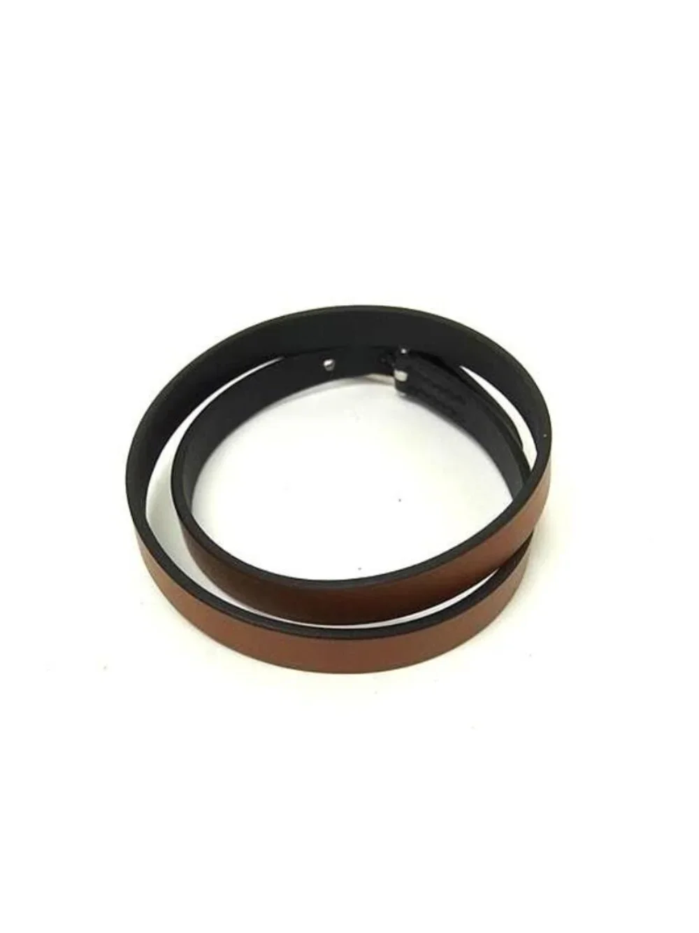 Hermes Behapi Double Tour Leather Reversible Silver Bracelet